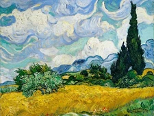 Wheat Field with Cypresses (1889) by Vincent van Gogh Giclee Print + Ships Free