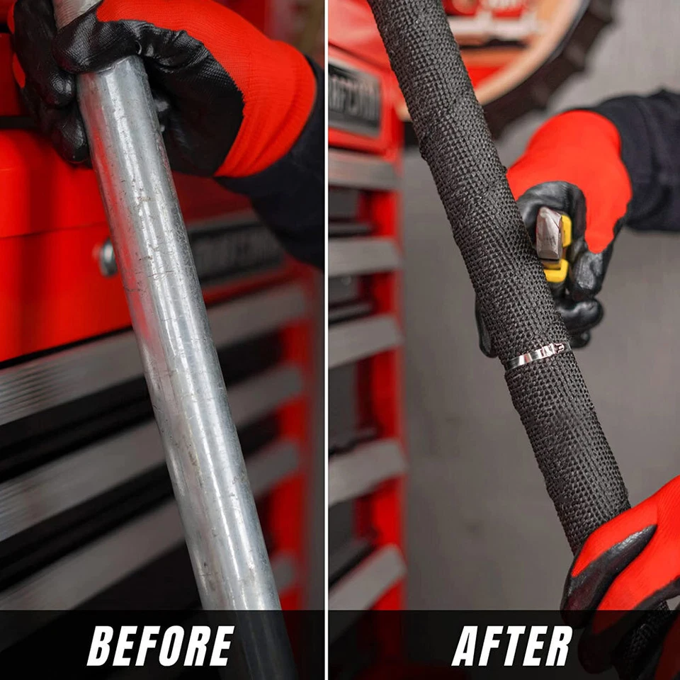 Cinta de fibra de vidrio envoltura de tubo de escape de automóvil de aislamiento automático de 1,5 m Foto 3 de 4