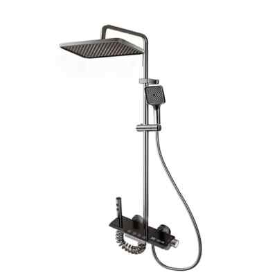 12-inch Square Rainfall Shower Panel with 10-Mode Handheld Spray & Magnet Doc...