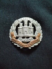 Northamptonshire Regiment Cap Badge Gibraltar Talavera Crimp Marked Slider