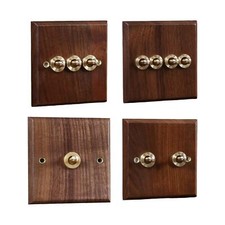 Wooden Lighting Switch Plate Decorative Wall Plate Retro Design Wall Decoration