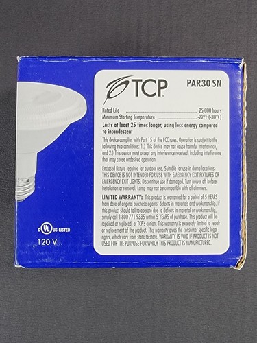 TCP LED 12W P30SN DIM 30KFL BLK - Picture 5 of 7