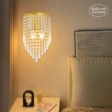 Crystal Wall Light Sconces Lighting Fixture Modern Semicircle Wall Mount Lamp