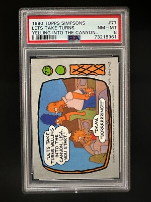 1990 Topps Simpsons #77 - Let's Take Turns Yelling Into The