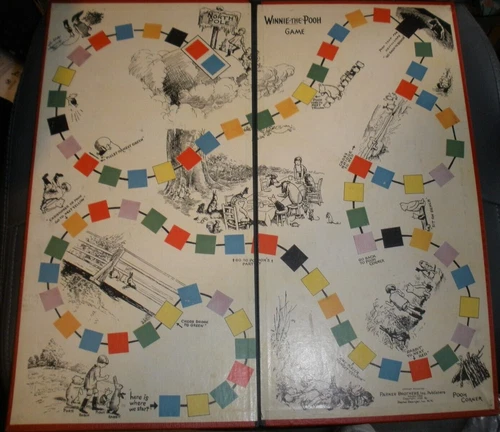 Vintage 1933 Winnie the Pooh Board Game Parker Bros-Gameboard Only