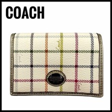 COACH Business Card ID Holder Pass Case Check business Women Ladies