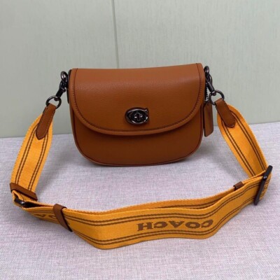 COACH Willow Saddle Bag Shoulder Bag CA094 Brown Outlet NEW UK