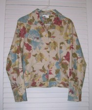 COLDWATER CREEK FLORAL PRINT LINEN BLEND JACKET M