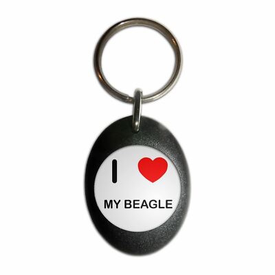 Schlüsselanhänger My Beagle I Love Herz Kunststoff oval (43 mm x 32,5 mm)