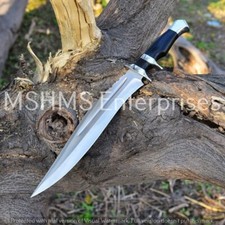 18 INCH HANDMADE D2 STEEL HUNTING HIGH POLISH BOWIE KNIFE SHEATH USA Duty paid