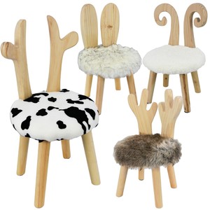 En Bois Rond Enfants Tabouret Animal Forme Chaise Doux Piece Decoration Ebay