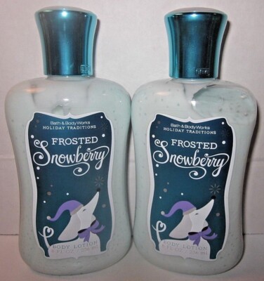 2 Bath & Body Works Body Lotion 8 oz  shea vit e   Frosted Snowberry