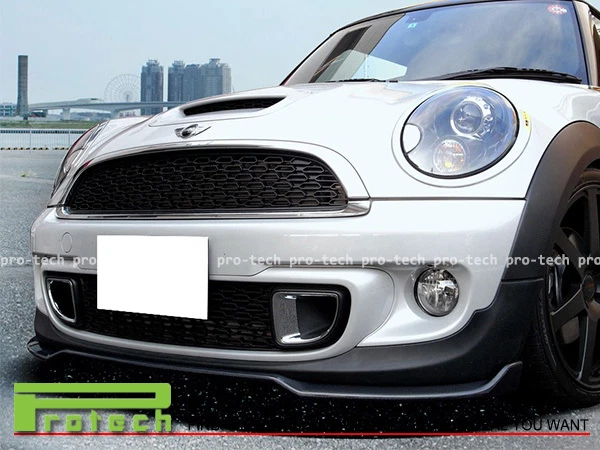 GB Style Carbon Fiber Front Bumper Lip Spoiler For MINI Cooper R56 S ONLY