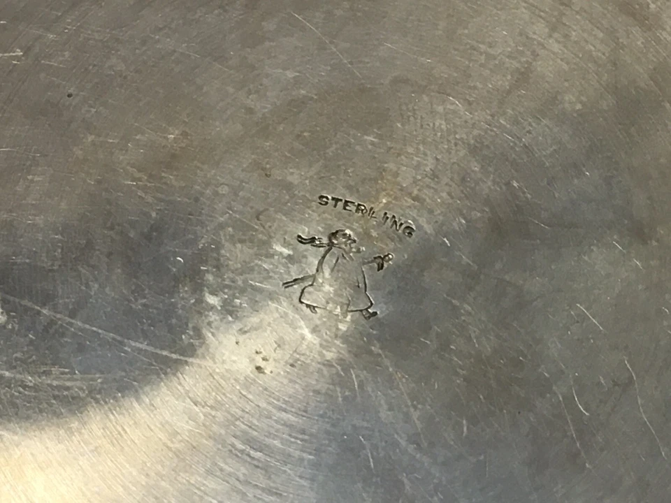 古董美国纯银旅行杯带折叠手柄和皮革盒 — 第 4/4 张图片