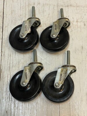 4 Pack of GlideMaxx Swivel Stem Casters 00042325 CWH1574 4''x15/16 SFTRUB(4 Qty)