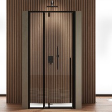 Box Cabina Doccia Nicchia Parete Porta a Battente Bagno Cristallo 100 a 170 cm