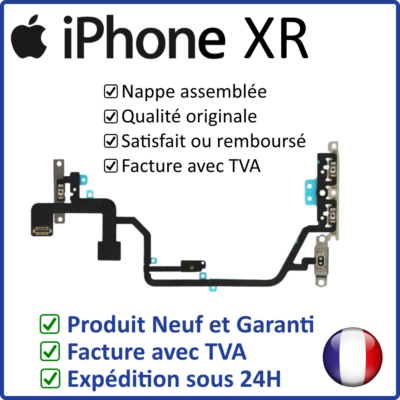 Nappe De Boutons (flex) Pour IPhone 12 - Boutons Power, Volume Et Mute Avec Supports - Noir - Neuf