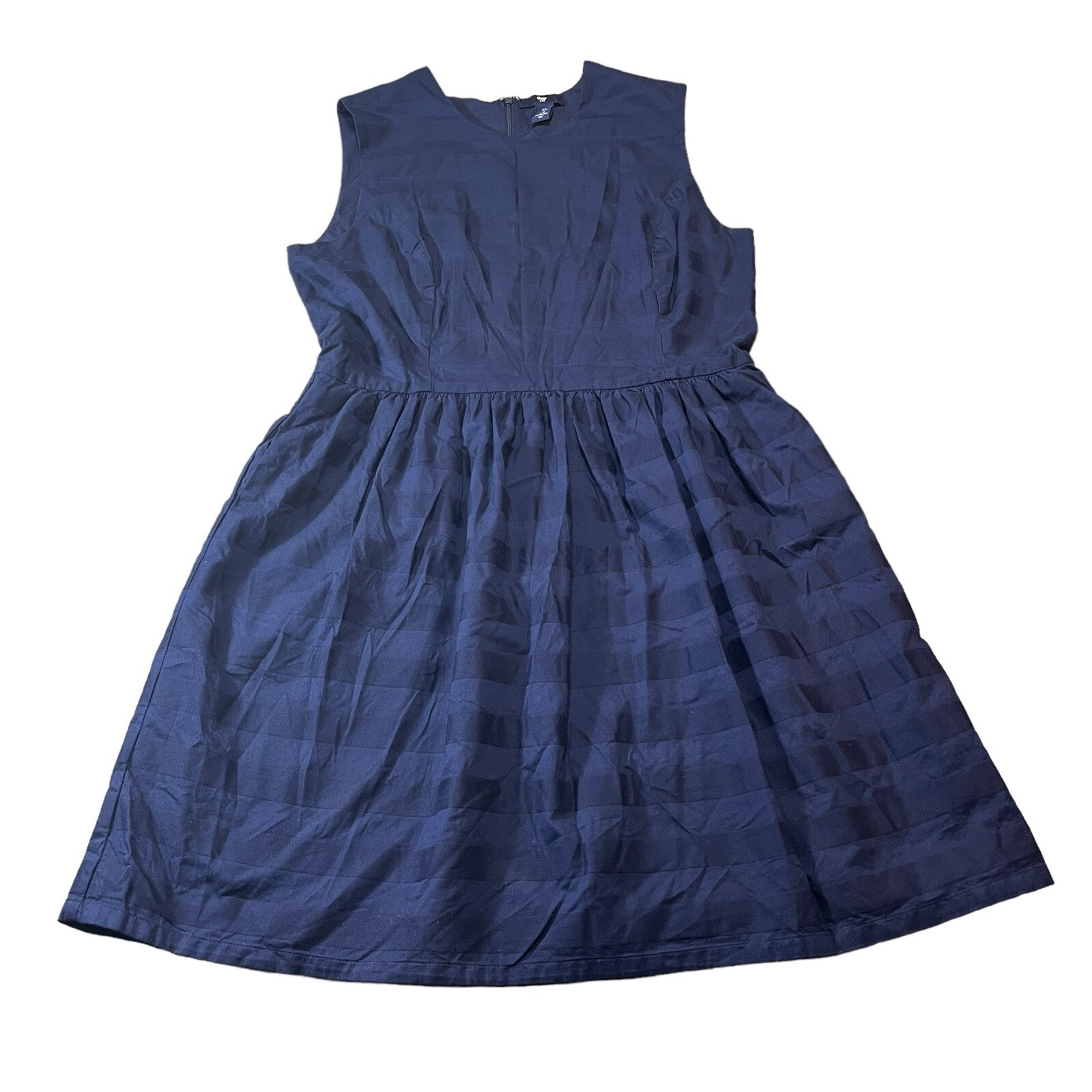 Gap Dress Sz 4 Navy Blue Skater Dress Stripe Uniform Fit & Flare