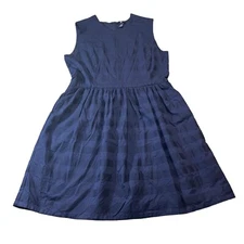 Gap Dress Sz 4 Navy Blue Skater Dress Stripe Uniform Fit & Flare