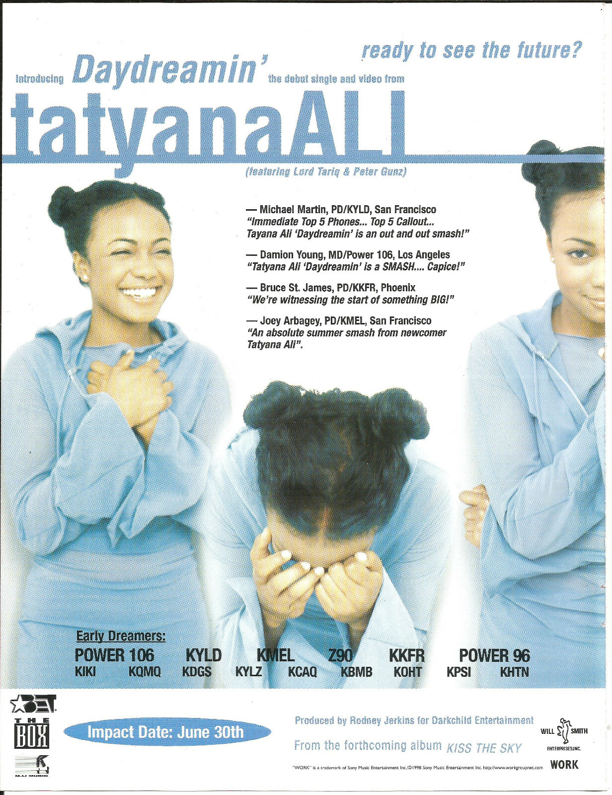 TATYANA ALI  Daydreamin FLIPMODE SQUAD Everybody PROMO TRADE AD Poster of 98 CD