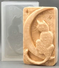 CAT  MOON SILICONE MOLD  for soap making and other crafts
