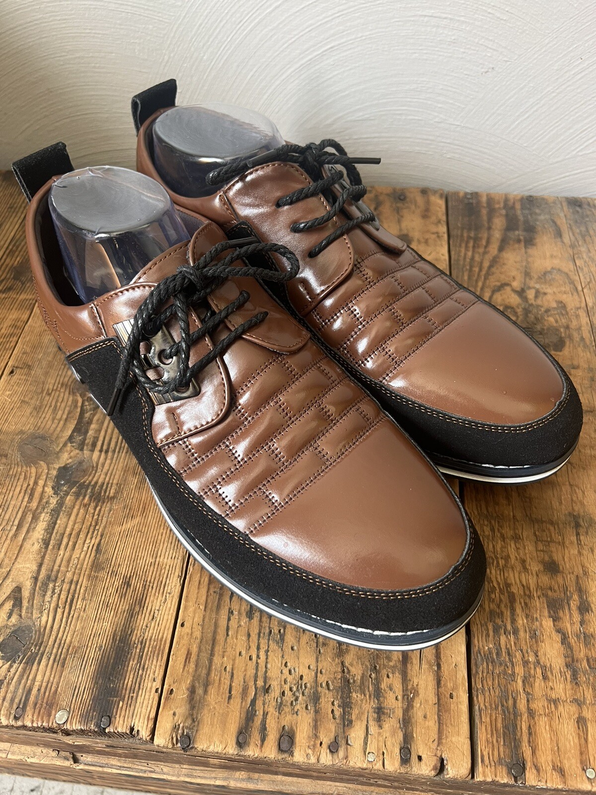 SAOLA Scarpe Gatsby Oxford Derby marrone nero in pelle da uomo 9 5