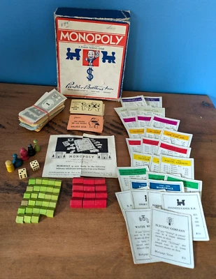 Parker Brothers Monopoly 1936 Year Vintage Manufacture Board