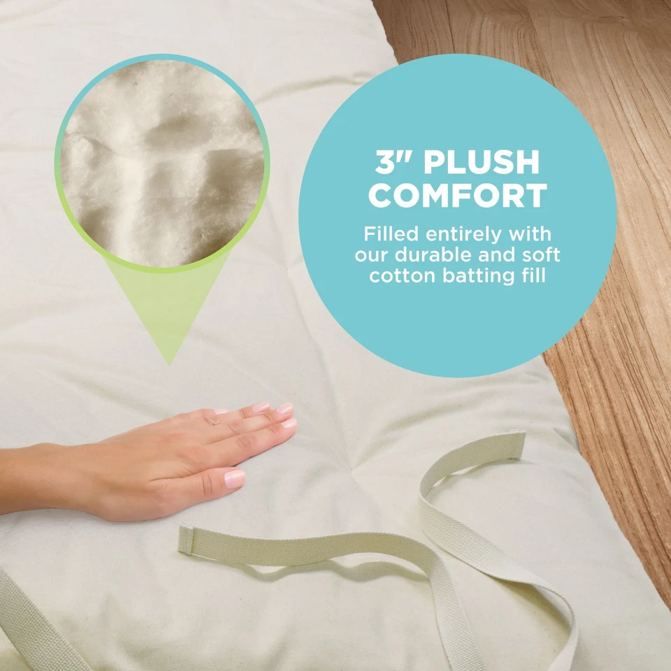 Alfombra de masaje Shiatsu tailandesa, almohadilla de masaje de cuerpo completo de algodón - Hecha en EE. UU. Foto 3 de 4