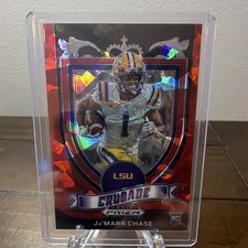 Panini Prizm Draft Picks Crusade Ja'Marr Chase LSU Red Cracked Ice Rookie #162