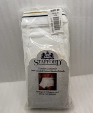 Vtg Stafford Comfort Collection Men's Full Cut Briefs Size 40   NEW   NOS