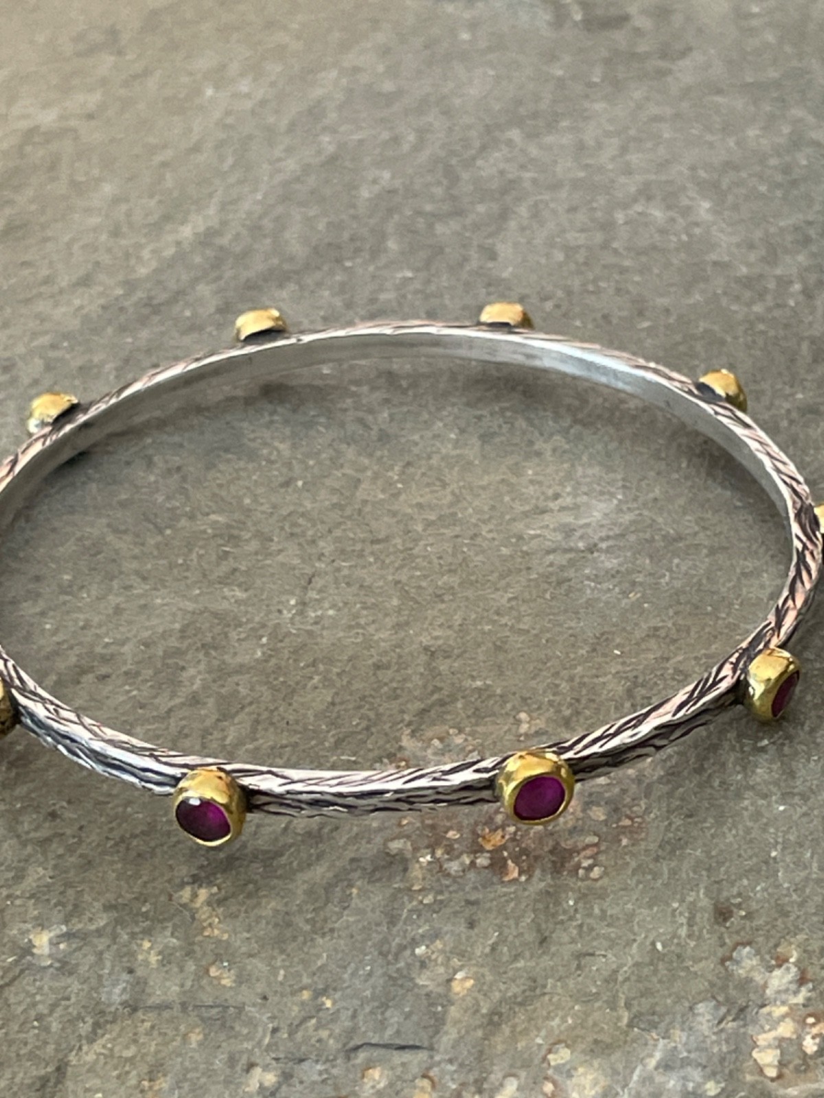 Bora Ruby Bangle Bracelet with Sterling Silver an… - image 5