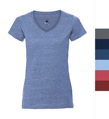 5 Stück Set Russell Europe Damen V-Neck T-Shirt bedruckbar tailliert HD Tee R-16