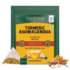 Vahdam Turmeric Ashwagandha Herbal Tea Pack Of 50 Tea Bags