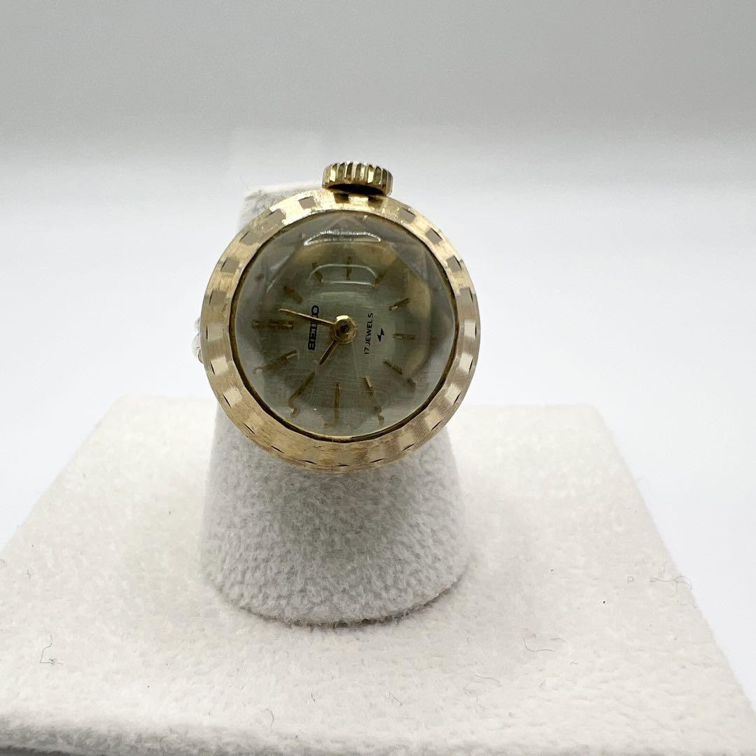 SEIKO 2445 指輪　リング　男女兼用　手巻き　17JEWELS ゴールド Seiko Ring Watch Mechanical Gold Vintage 17 Jewels Retro