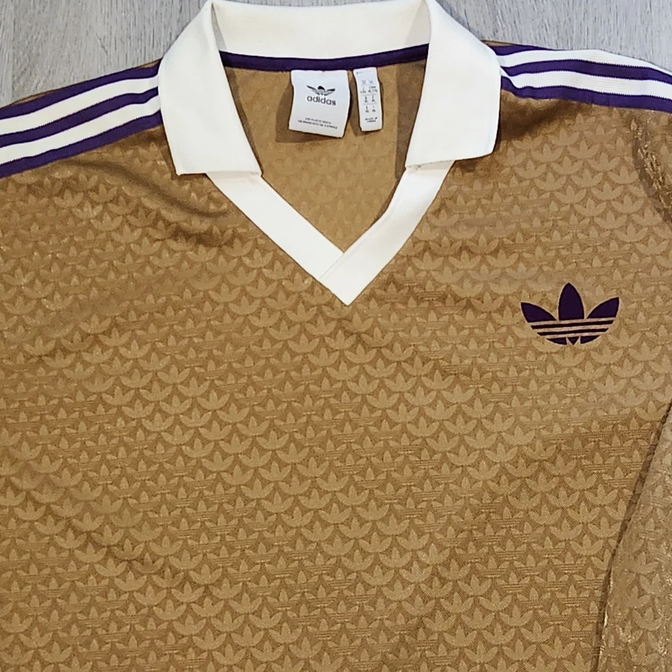 Camiseta Adidas Originales Para Hombre XL Adicolor Heritage Now Vintage Manga Larga Marrón Foto 3 de 4