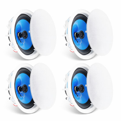 (4 Pack) VEVOR 8'' Ceiling Speakers 50W Flush Mount In Wall Home Audio