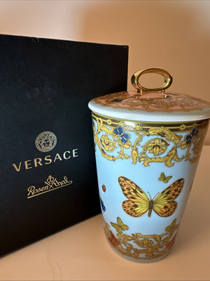 VERSACE (ROSENTHAL) TABLE CANDLE  HANDLE LID - NEW With Box Le Jardin 24k Gold