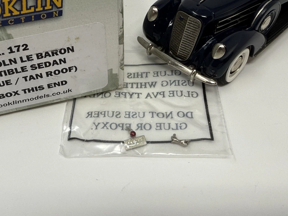 Brooklin Models BRK172 1937 Lincoln Le Baron Convertible Sedan Brk 172 Dark Blue - Image 3 of 4