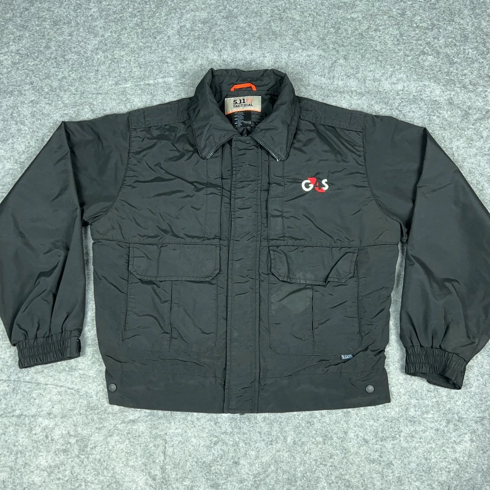 5.11 Tactical Jacket Mens Medium Black Full Zip Utility Windbreaker Pockets - Image 2 of 4