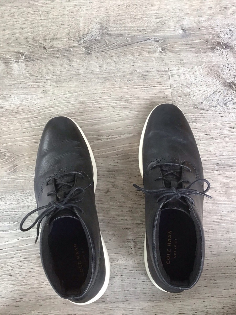 Cole Haan Grand OS Black Leather Lace Up Boots Mens Size 12M Cole Haan Grand Tour Chukka Boots Mens 12 Black Leather  main image 4