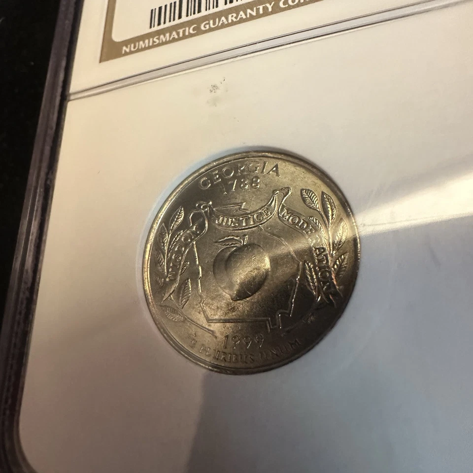 1999-P GEORGIA STATE QUARTER 25c CLAD NGC MS65 US Graded Coin - Image 4 of 4