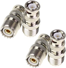 BNC Male to UHF Female SO-239 SO239 Adapter 4Pcs RF Coaxial Coax Connector