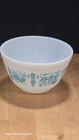 Vintage Pyrex Butterprint 401 Mixing Bowl 1 1/2 Pt Turquoise on White Made USA