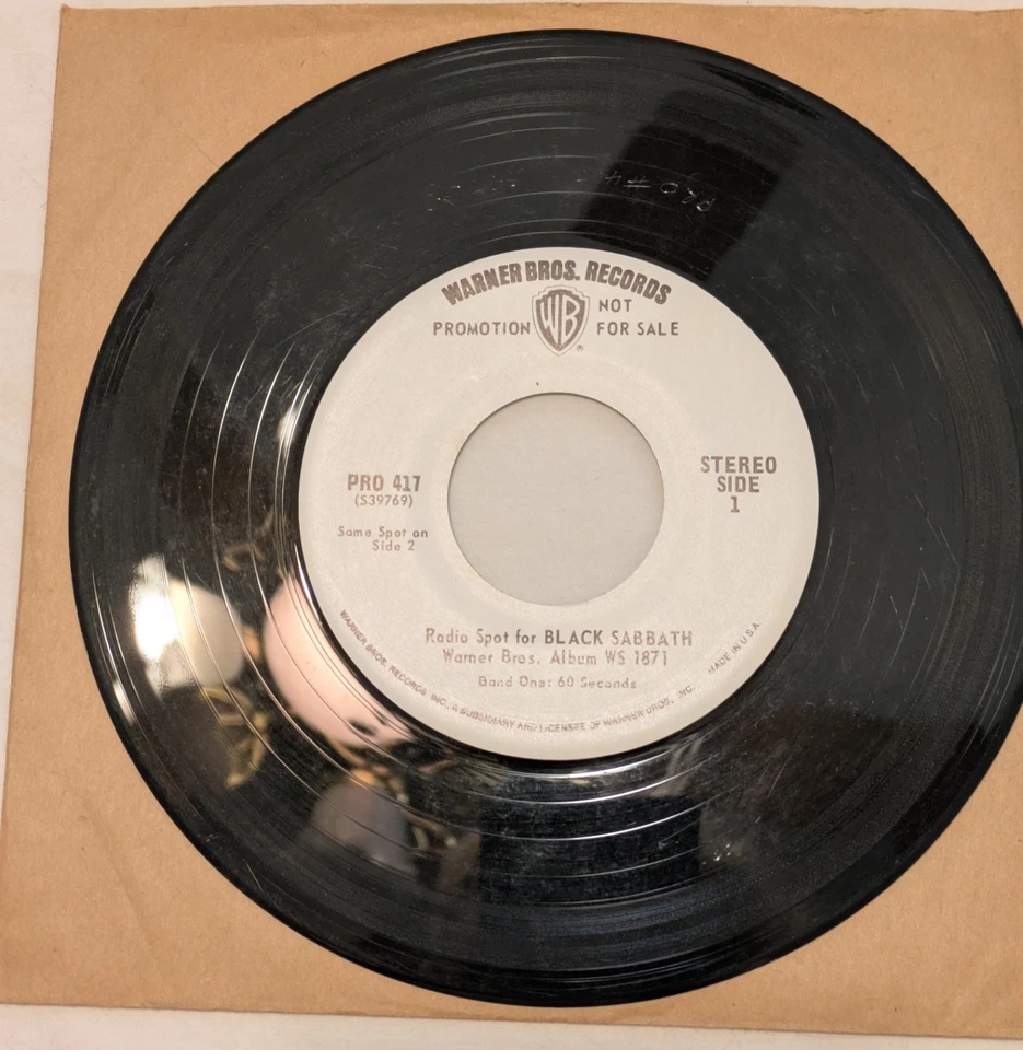 Black Sabbath Radio Ad For The First albym White Label Promo NM Extremely Rare Foto 3 de 4