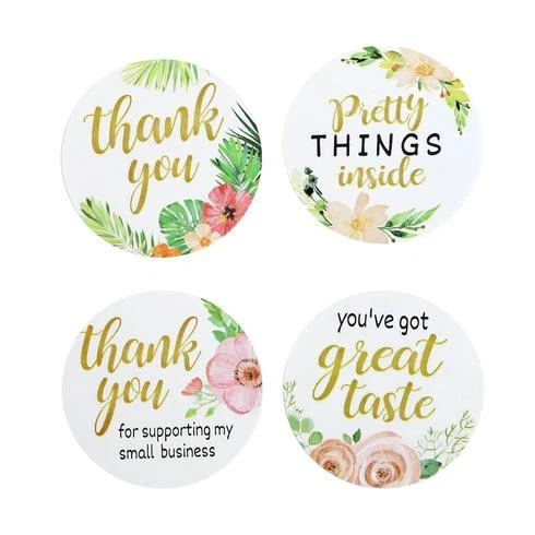 500 STICKERS Assorted Words 1.5" Round White Self Adhesive Labels DIY Crafts - Picture 8 of 8