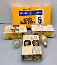 12-1970's, NOS, GENERAL ELECTRIC SURE FIRE NO.5 FLASH BULBS. Orig. Box. Tested