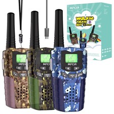 Rechargeable Kids Camouflage Walkie Talkies 3 Pack Long Range, 48H ... Fast Ship