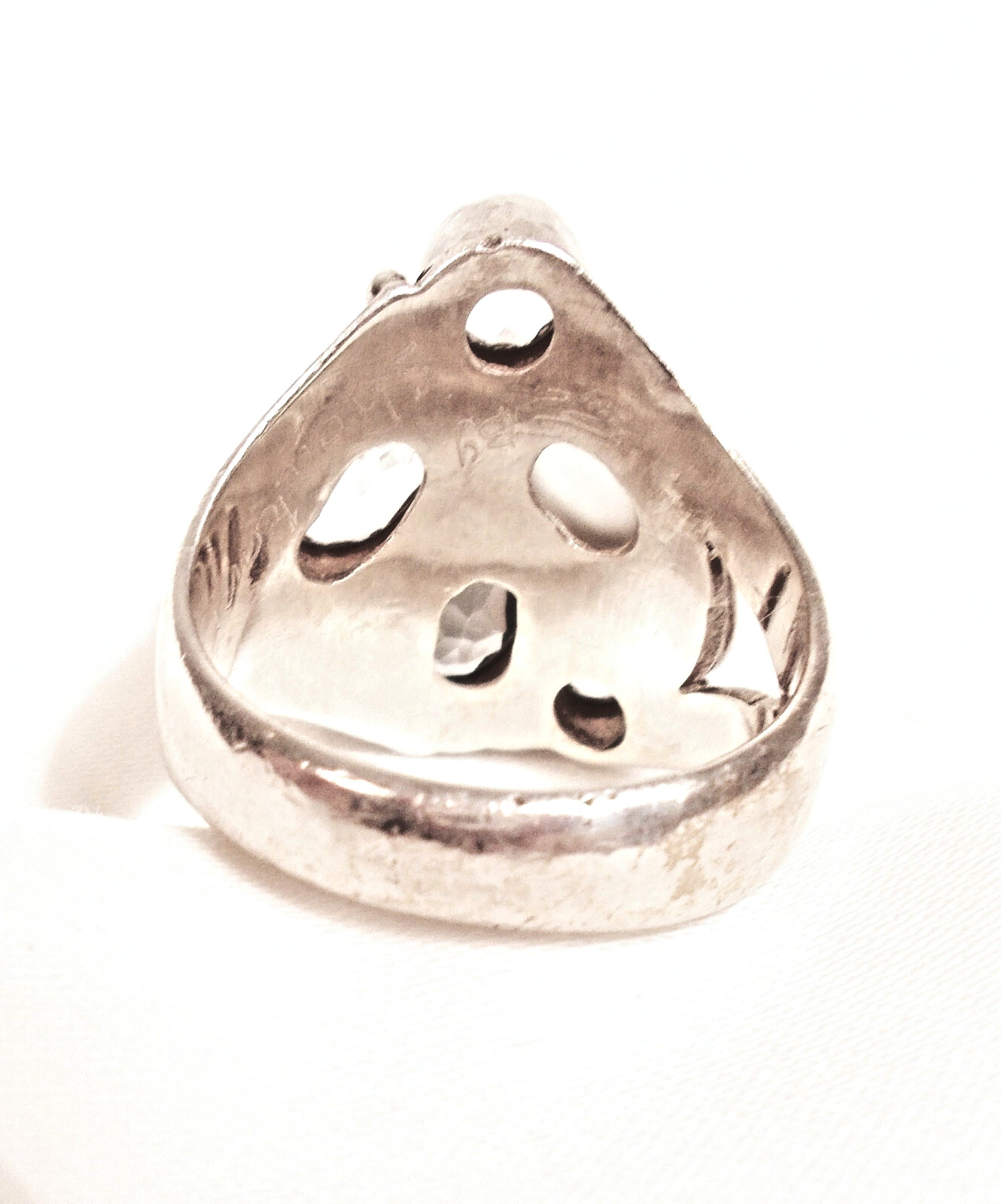 Dramatic Multi Stone Sterling Silver Ring Blue To… - image 4