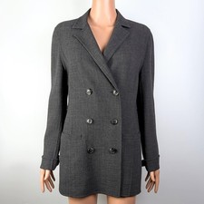 Linda Allard Ellen Tracy Women's Gray Wool Double-Breasted Jacket/Blazer Size 8