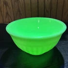 Pristine Uranium Vintage 8” Jeanette Vertical Ribbed Jadeite Mixing Bowl